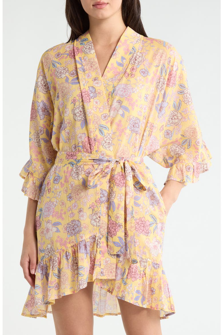 Karolina Frill Cotton Robe, Main, color, GOLDEN HAZE