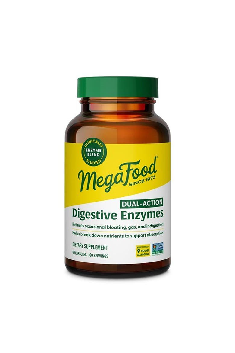 Dual-Action Digestive Enzymes, Gas & Bloating Relief, Vegan, Gluten Free, 60 Capsules, Main, color, None