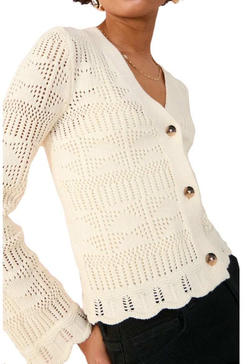 Open Stitch Cardigan, Alternate, color, CREAM