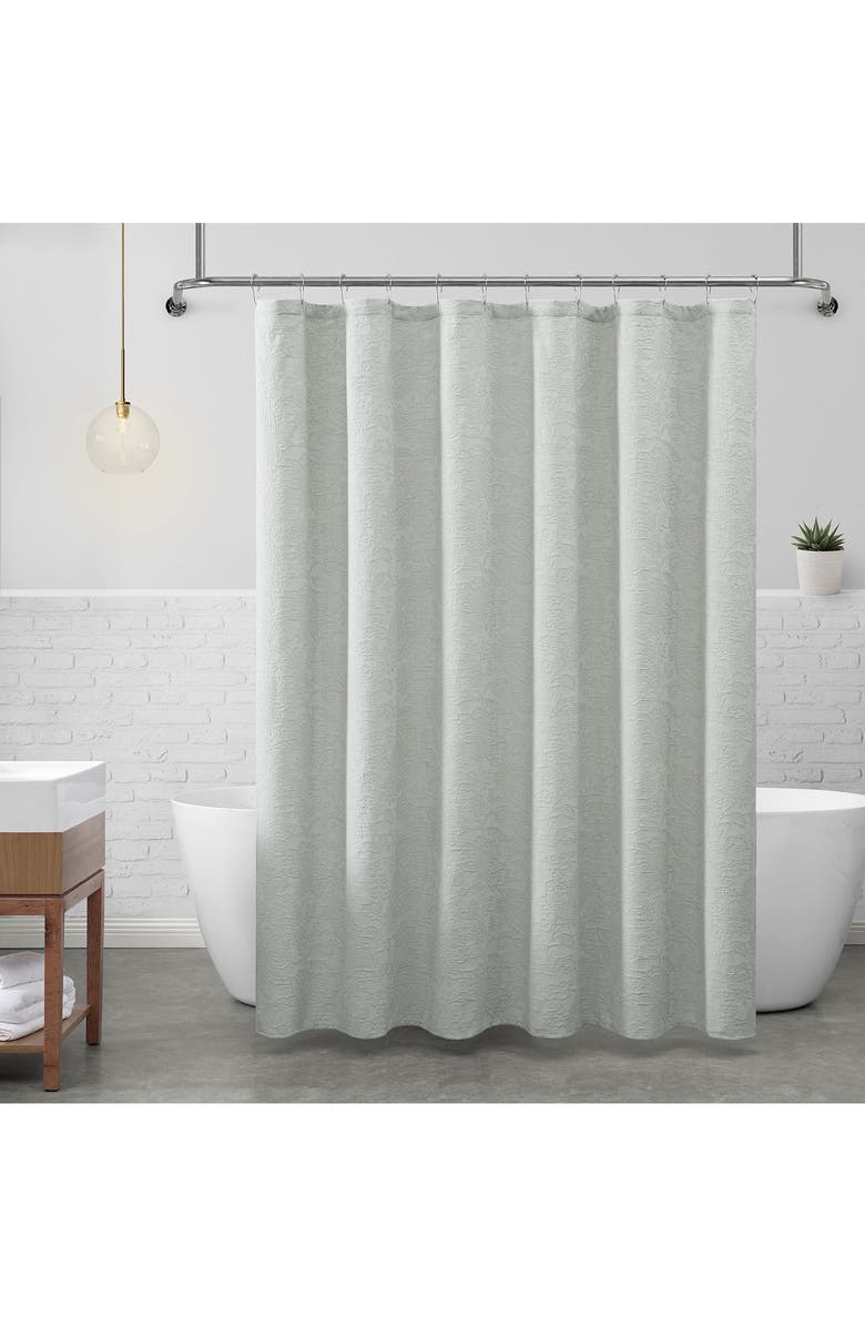 ARTISAN 34 Paisley Cotton Shower Curtain, Alternate, color, Sage