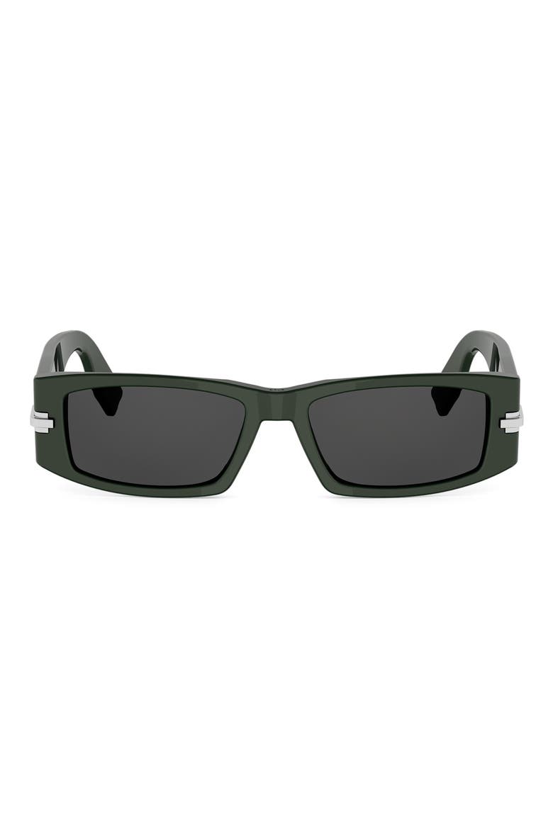 'DiorBlackSuit XL S5I 55mm Rectangular Sunglasses, Main, color, DARK GREEN/ OTHER / SMOKE