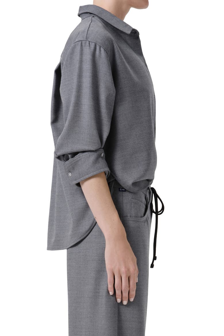 Kayla Shrunken Felted Wool Shirt, Alternate, color, GRIS LT MD GREY