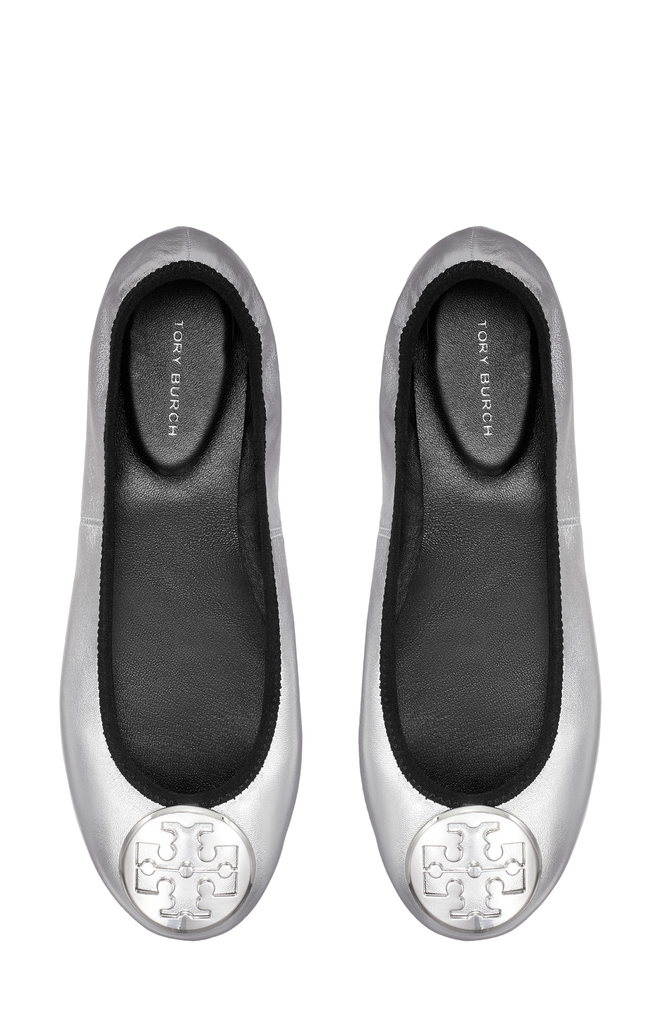 Reva Travel Ballet Flat, Alternate, color, SILVER / SILVER