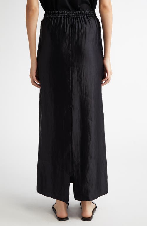 Shop Loulou Studio Loulou De Saison Liam Linen & Silk Satin Maxi Skirt In Black