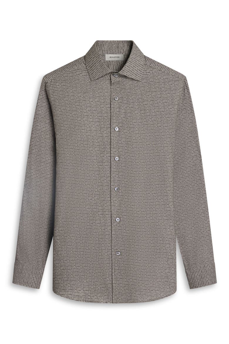 Alvin Shaped Fit Geo Print Button-Up Shirt, Alternate, color, OLIVE