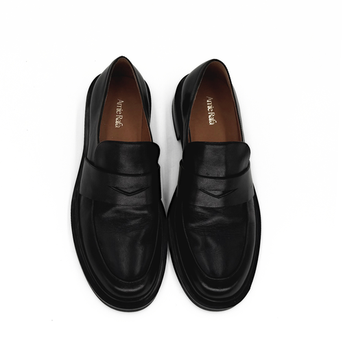 Amie Rafa Drew Chunky Leather Loafer In Black