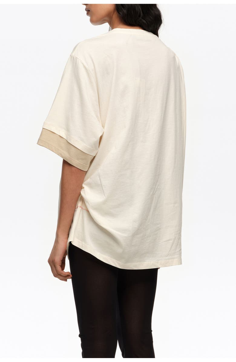 Bimba y Lola Ballerinas Logo Ruched T-Shirt, Alternate, color, Vanilla