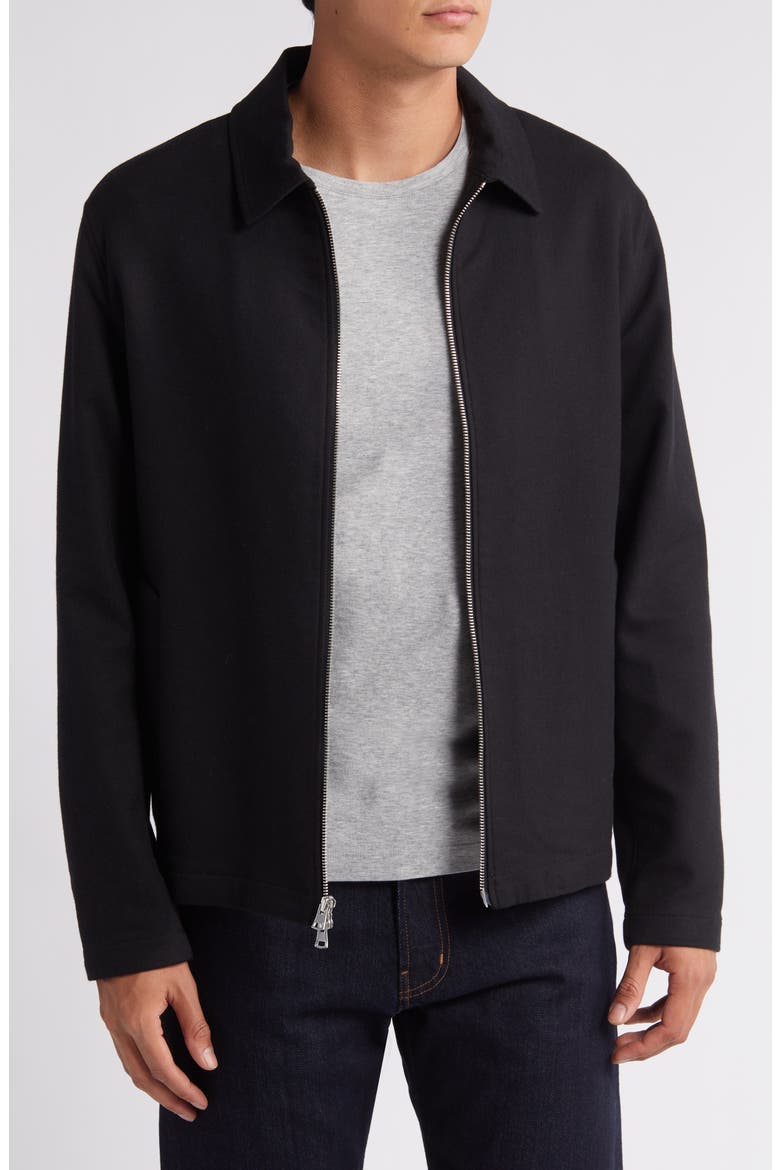 Zip-Up Jacket, Main, color, BLACK/ HEATHER CHARCOAL