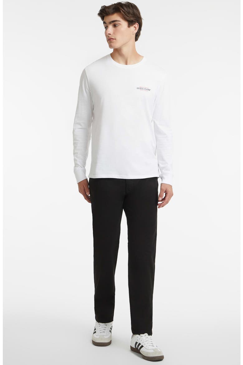 GJ Slim Straight Leg Cotton Twill Chinos, Alternate, color, JBLACK-BLACK