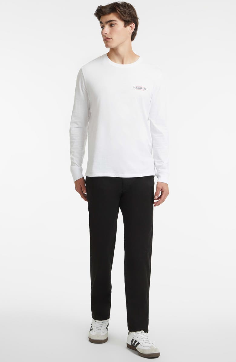 GUESS JEANS GJ Slim Straight Leg Cotton Twill Chinos, Alternate, color, Jblack-Black