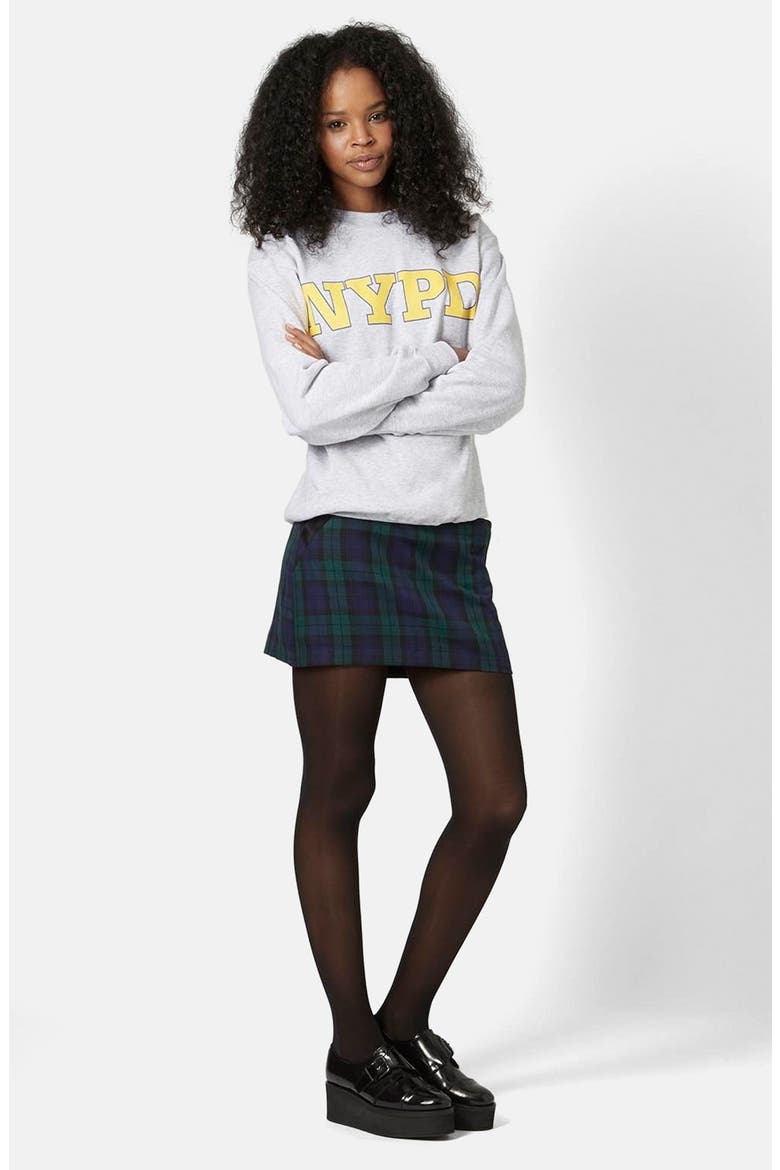 Plaid Miniskirt, Alternate, color, NAVY BLUE