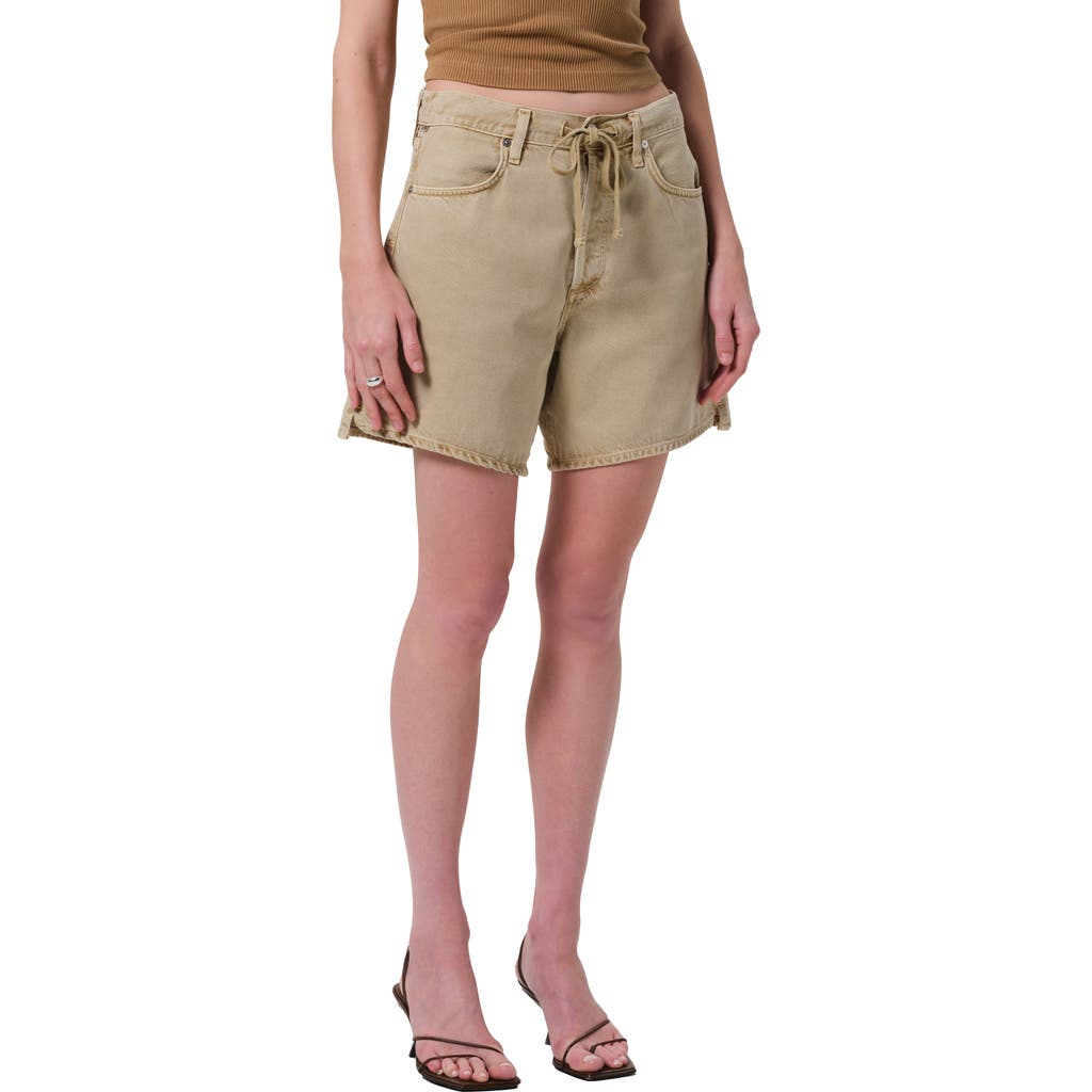 Citizens Of Humanity Brynn Drawstring Waist Wide Leg Linen Shorts