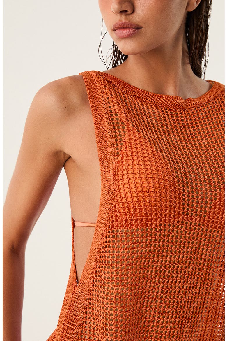 Erika Knit Cover-Up Minidress, Alternate, color, ORANGE