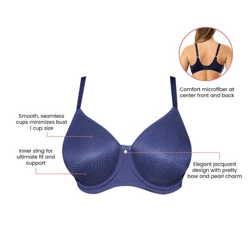 Parfait Pearl Non-padded Seamless Minimizer Bra In Blue