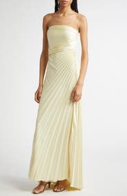 A.L.C. Bianca Pleated Strapless Gown