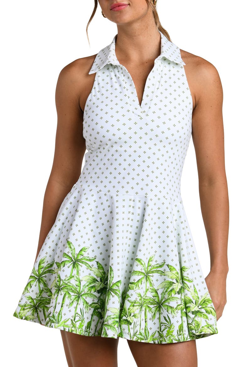 Club Palm Tennis Dress, Main, color, LIME