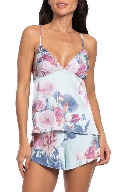Print Satin Camisole & Tap Pajamas