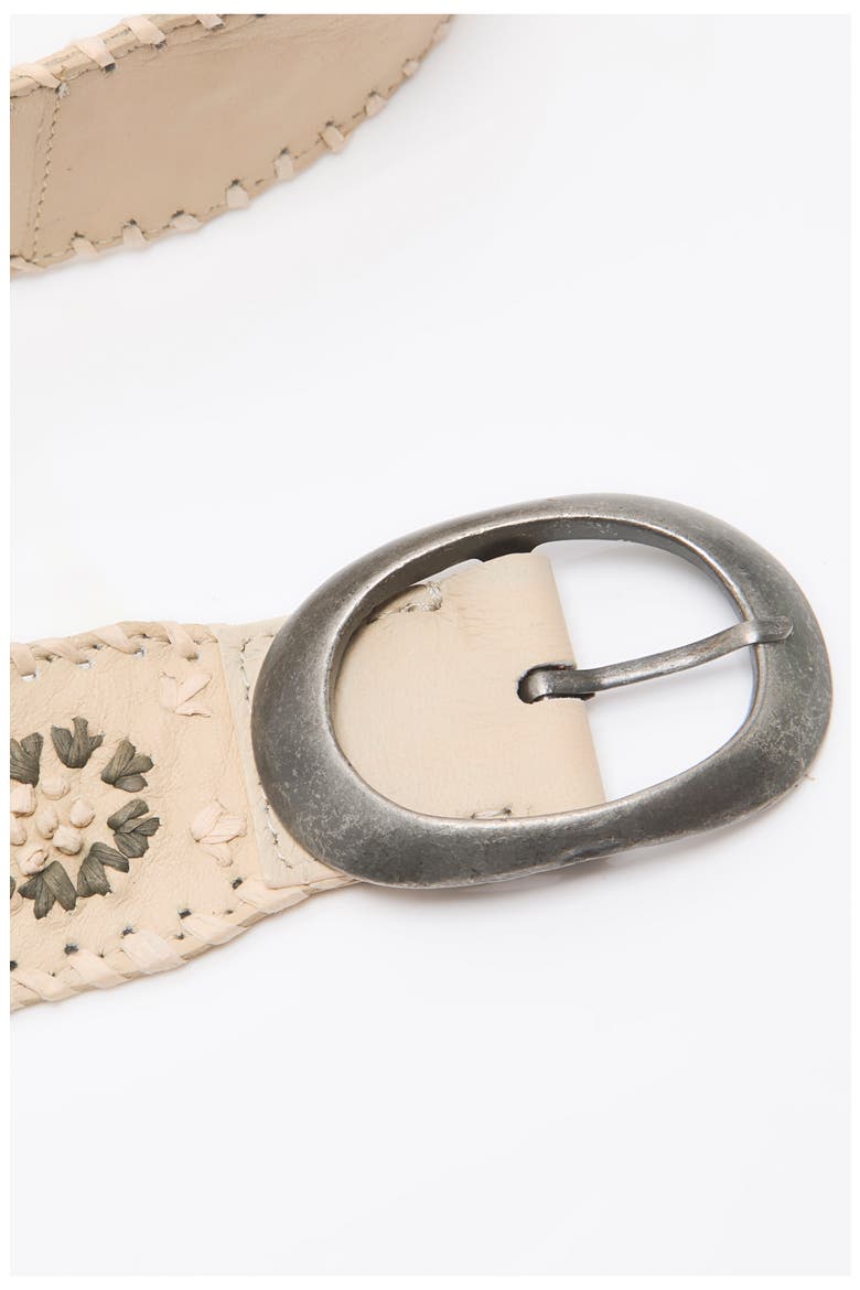 Dreaming Whipstitch Leather Belt, Alternate, color, NATURAL
