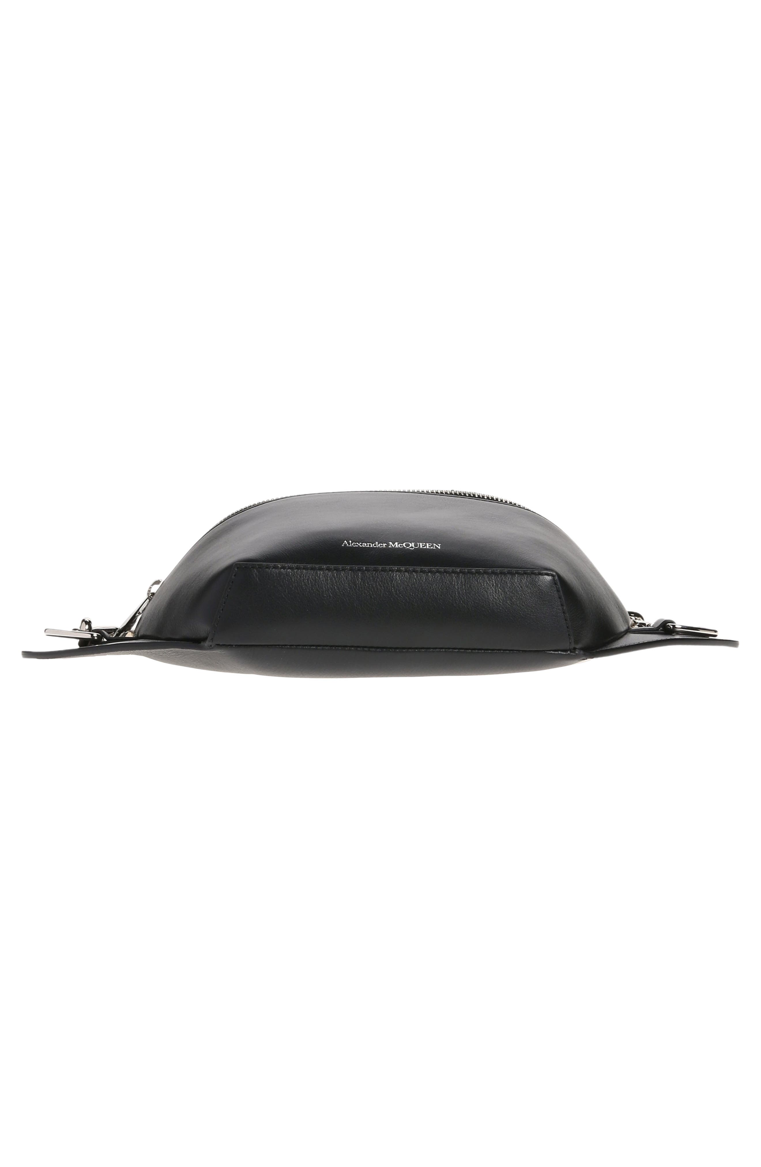 McQueen Biker Leather Belt Bag, Alternate, color, 