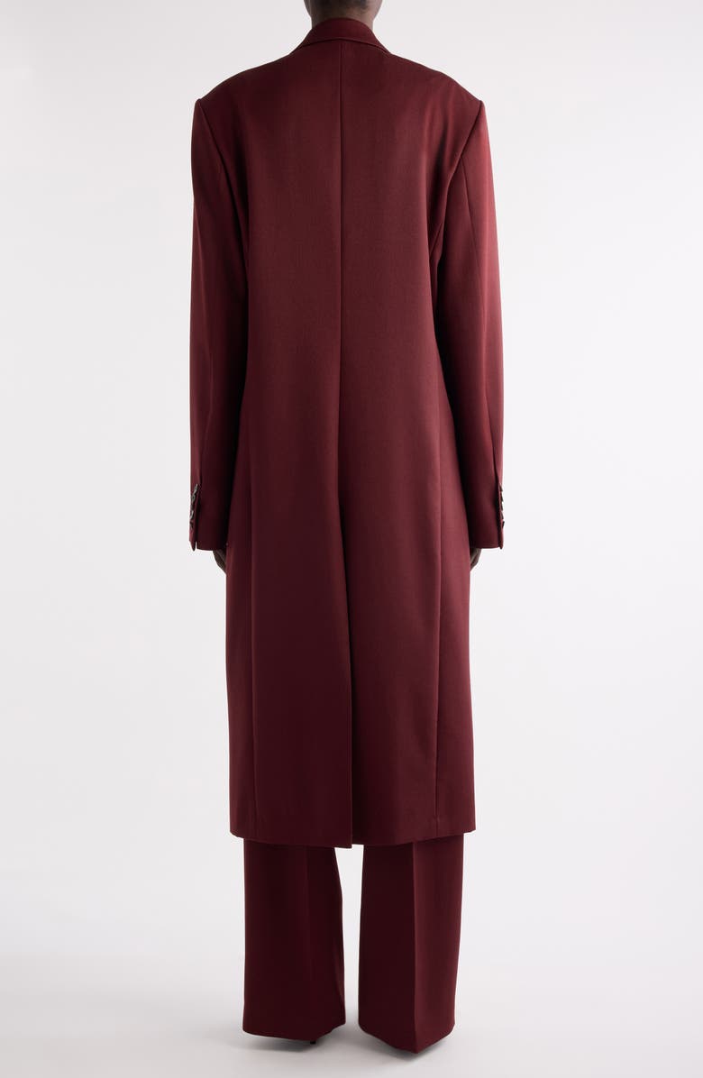 Dries Van Noten Raftan Wool Gabardine Longline Coat, Alternate, color, Brique