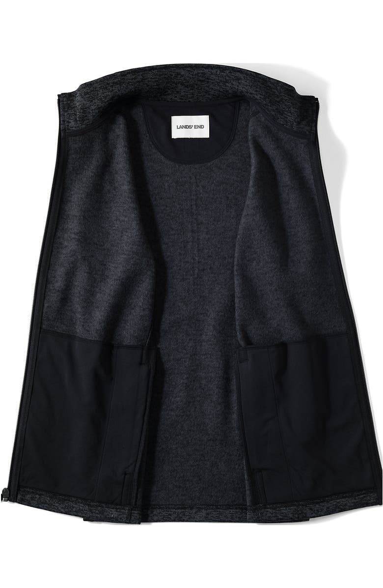 Lands' End School Uniform Unisex Sweater Fleece Zip Front Vest, Alternate, color, 