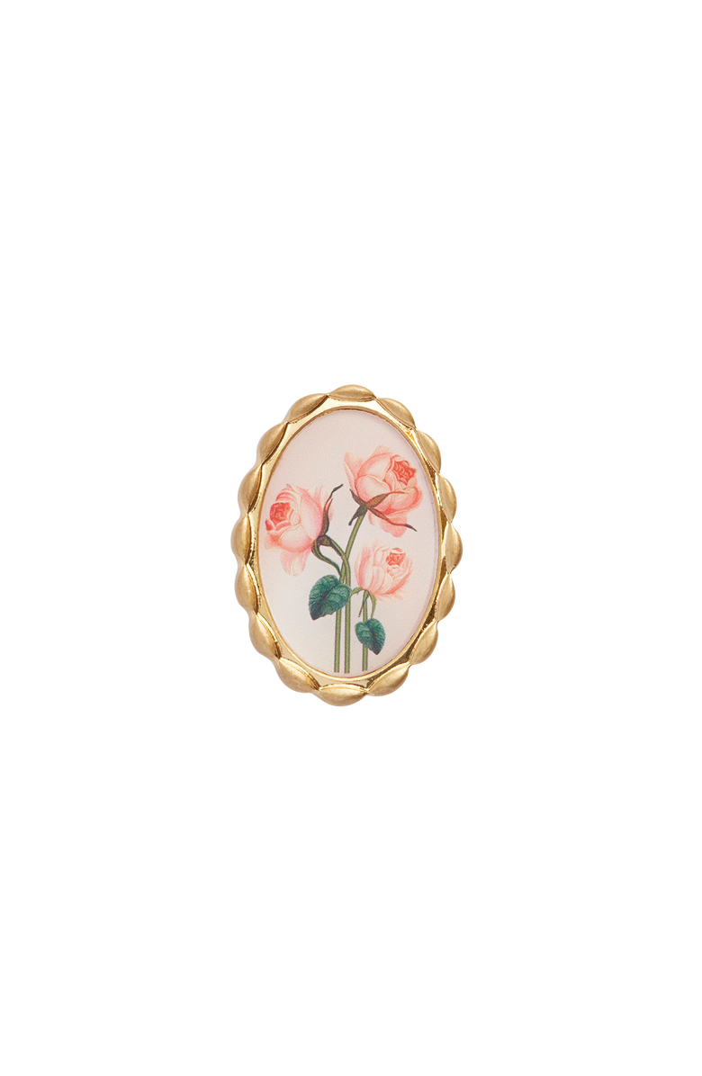 Fable England Framed Roses Brooch, Main, color, Multi & Gold