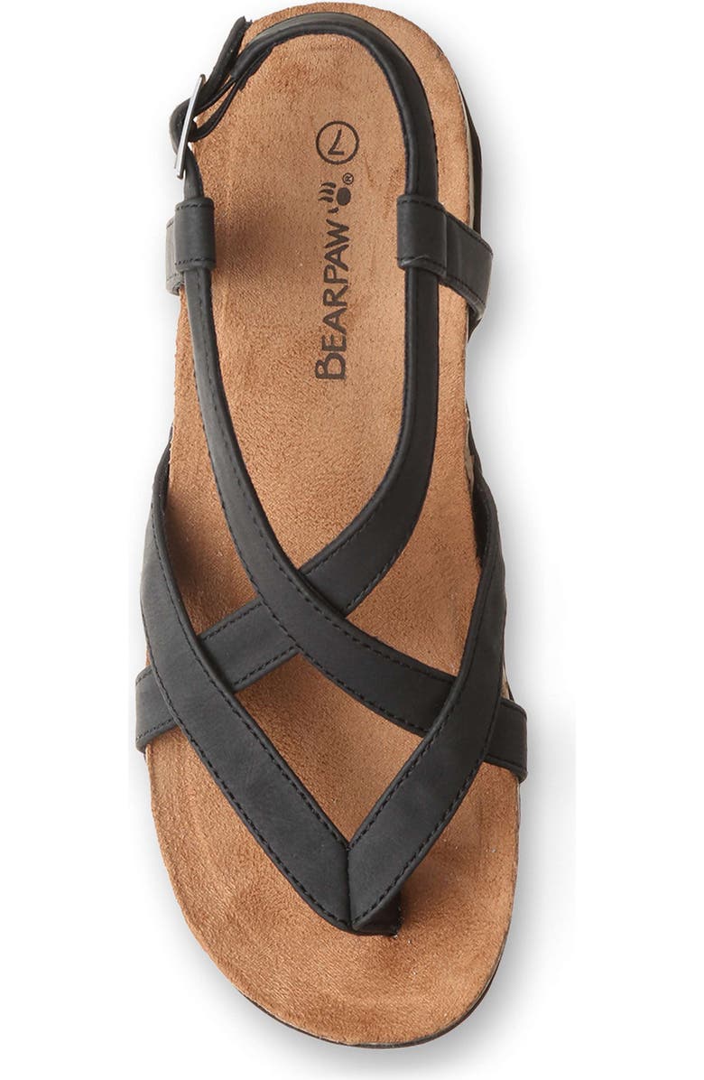 BEARPAW <p>Casita Faux Leather Sandal (Women)</p>, Alternate, color, Black
