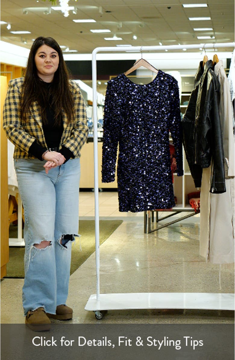 Nathalia Sequin Long Sleeve Cocktail Minidress, sales video thumbnail