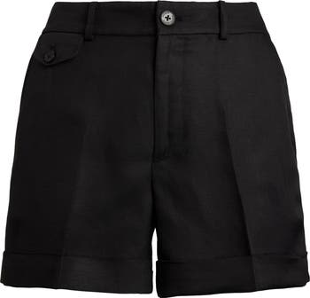 Pleated Twill Shorts