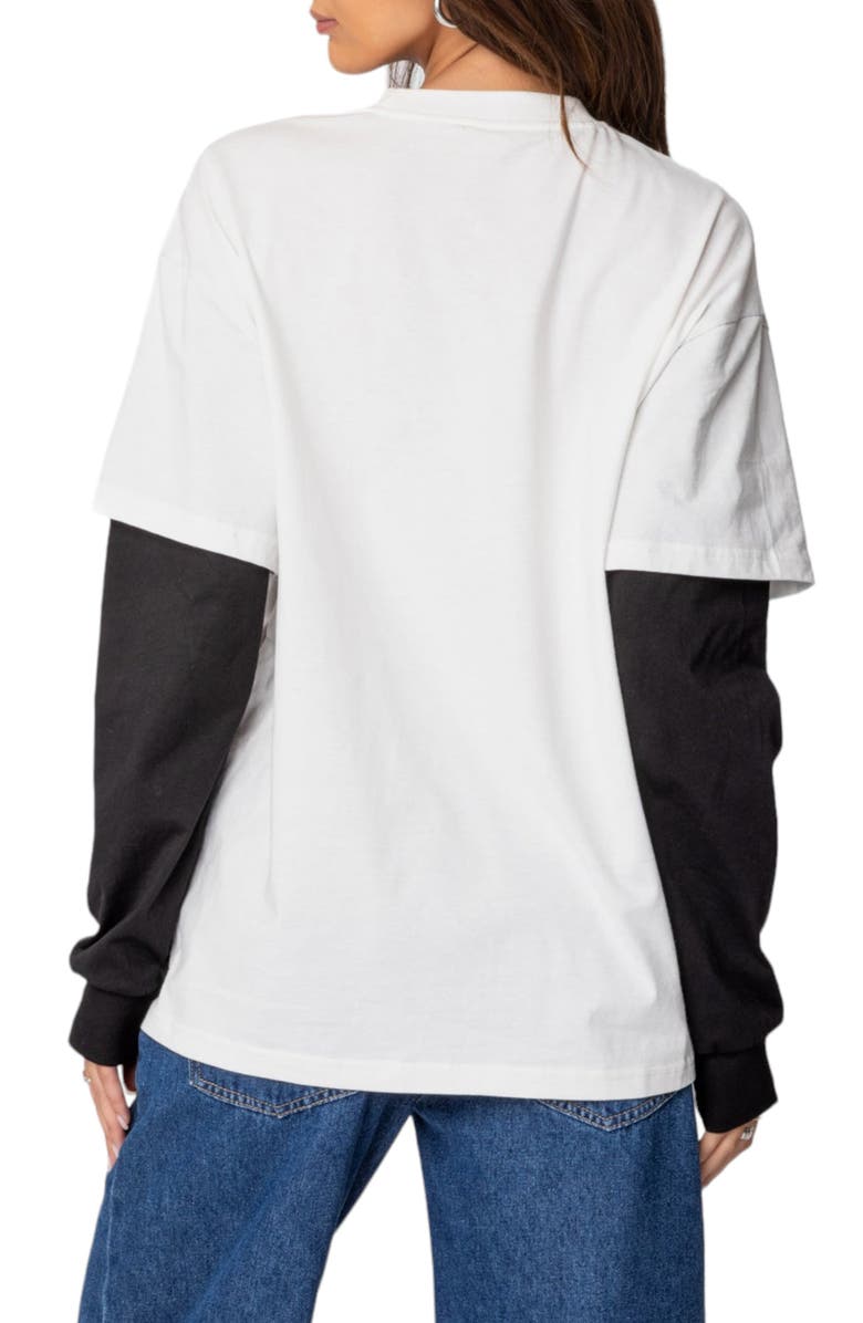 EDIKTED Situationship Oversize Layered Top, Alternate, color, White