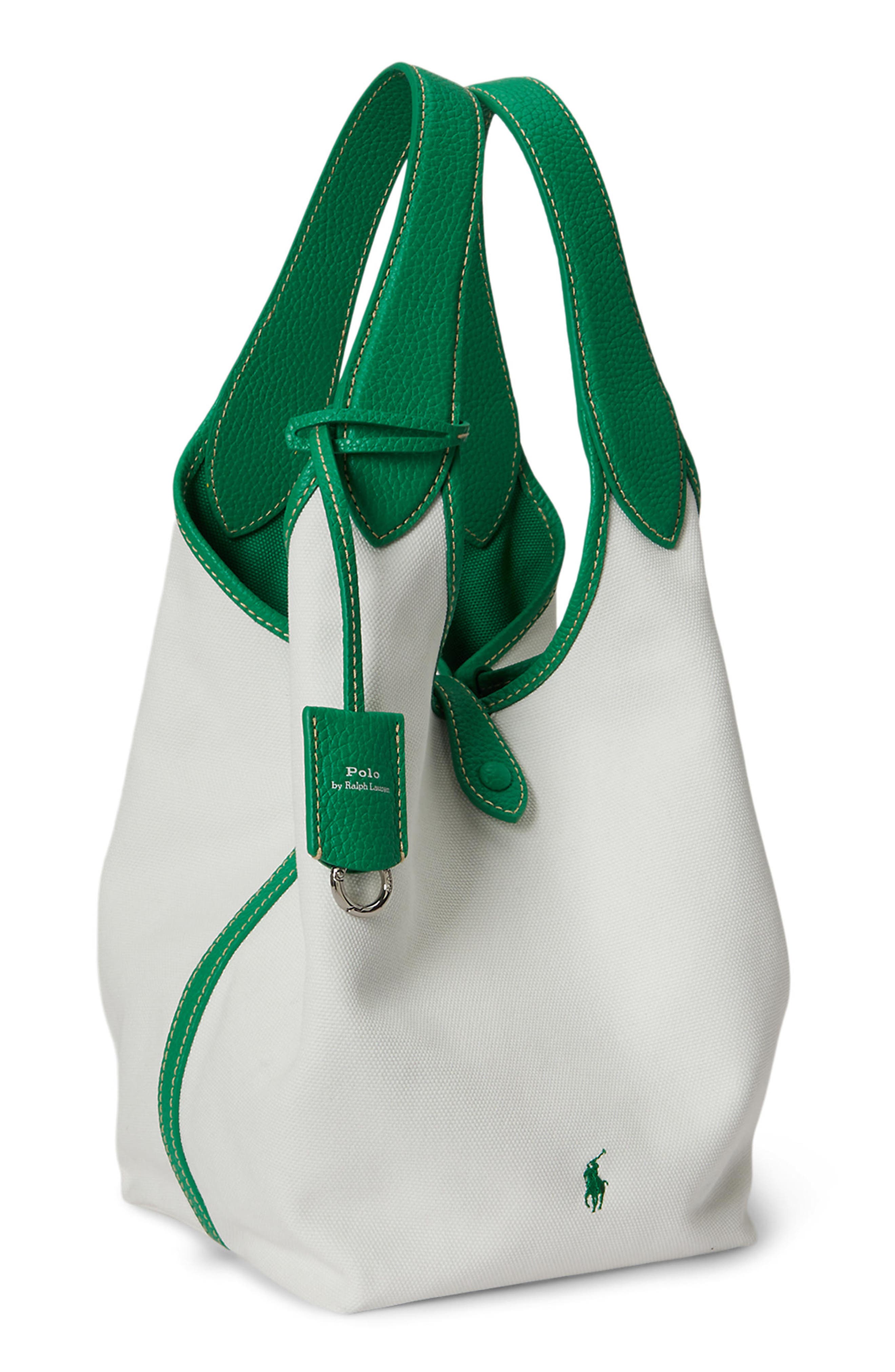 Polo Ralph Lauren Medium Play Canvas Tote, Alternate, color, Paper/ Parrot