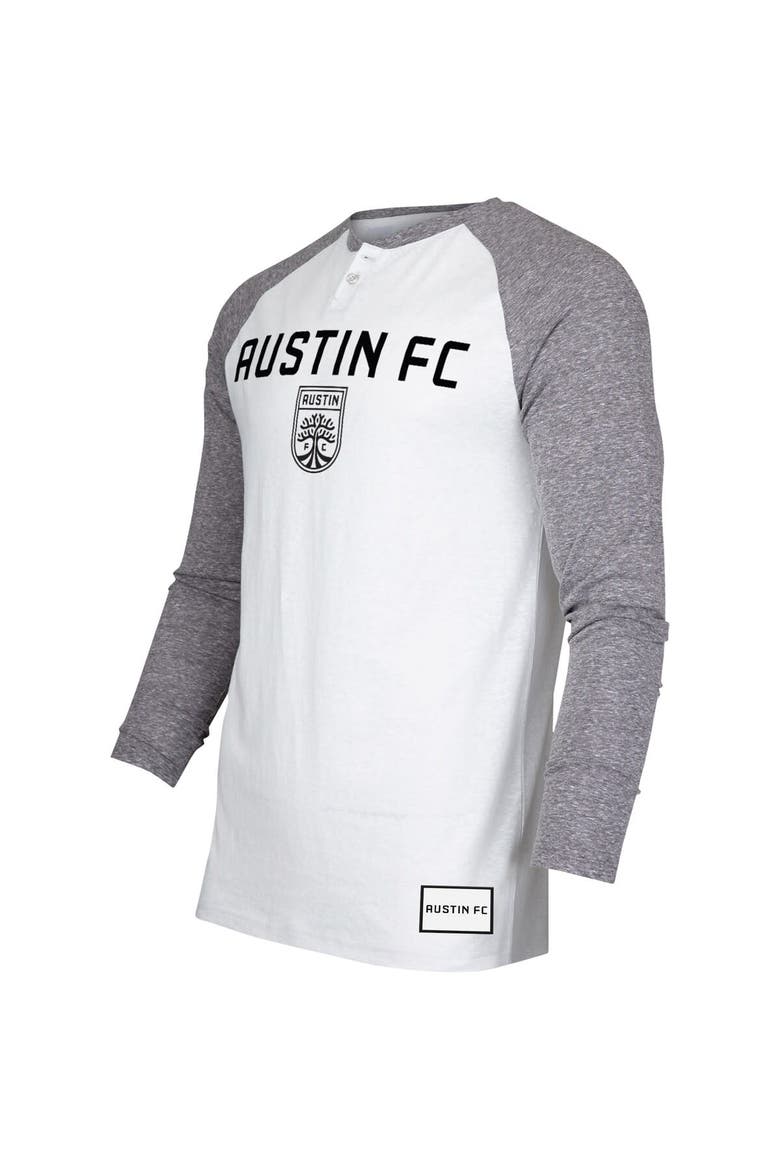 Men's Concepts Sport White/Charcoal Austin FC Concord Henley Raglan Long Sleeve T-Shirt, Alternate, color, White