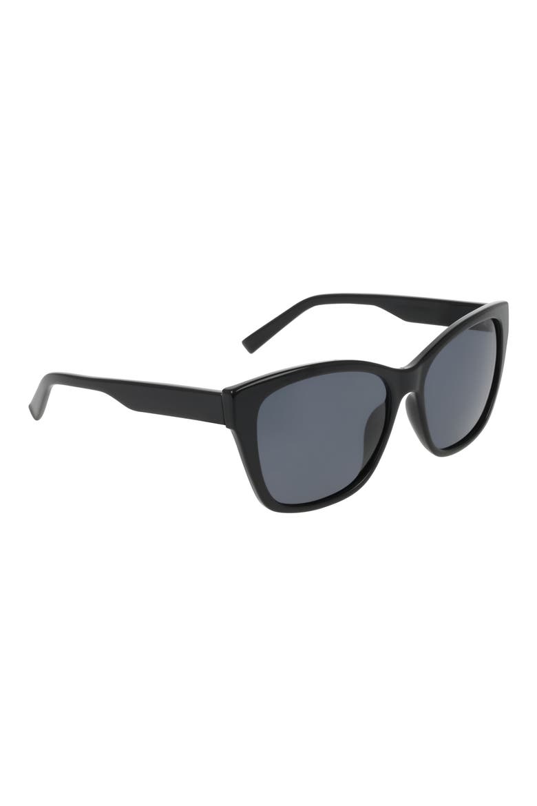 57mm Modified Square Sunglasses, Alternate, color, BLACK