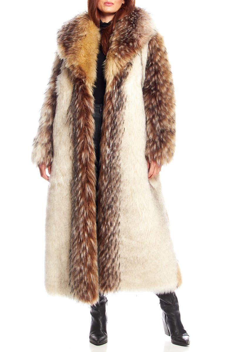 DONNA SALYERS FABULOUS FURS Longline Faux Fur Coat, Main, color, 