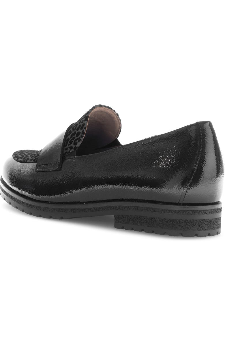 Gabor Leopard Mixed Media Loafer, Alternate, color, Black