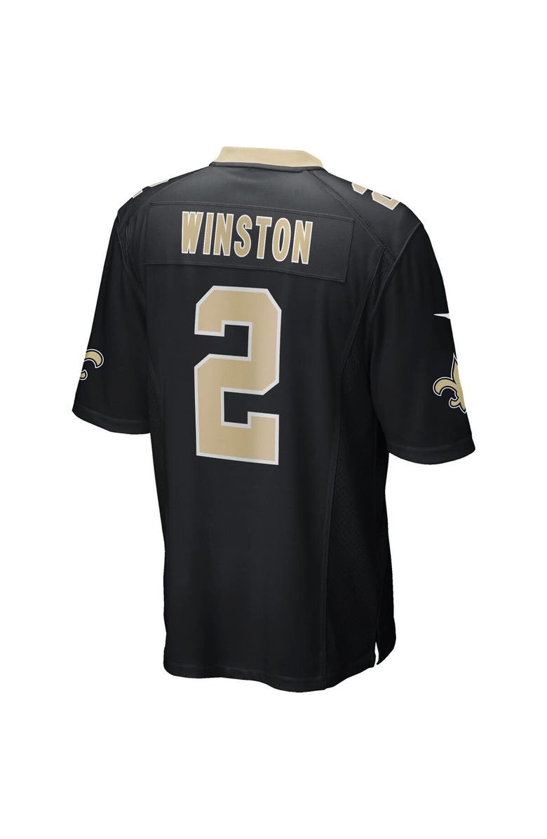 Nike Men's Nike Jameis Winston Black New Orleans Saints Game Jersey, Alternate, color,