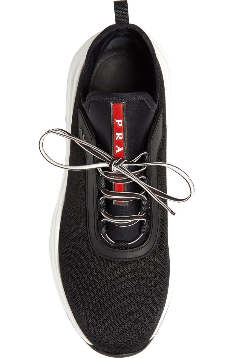 Prada Platform Lace-Up Sneaker, Alternate, color,