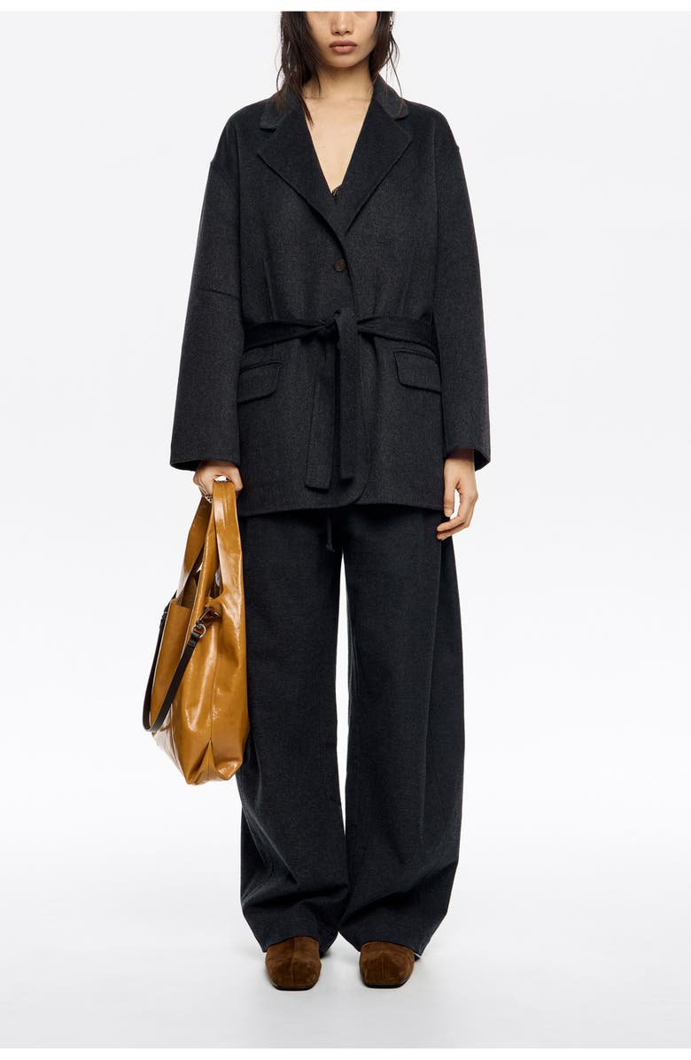 Bimba y Lola Double-Face Belted Jacket, Alternate, color, Dark Grey