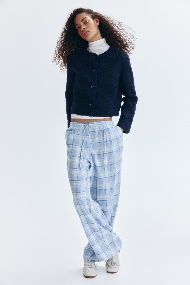 Pull-on Trousers, Main, color, Light blue/plaid