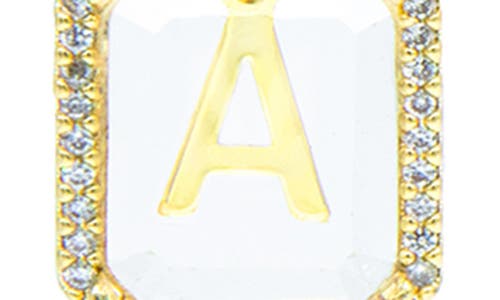 La Meno Crystal Letter Square Pendant Necklace