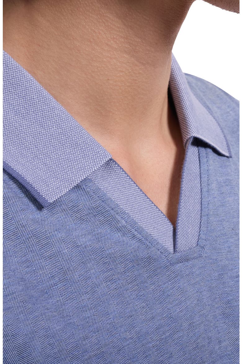 Tipped Johnny Collar Polo, Alternate, color, COBALT