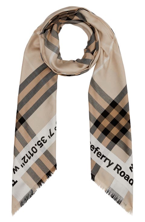 Horseferry Giant Check Silk & Wool Scarf