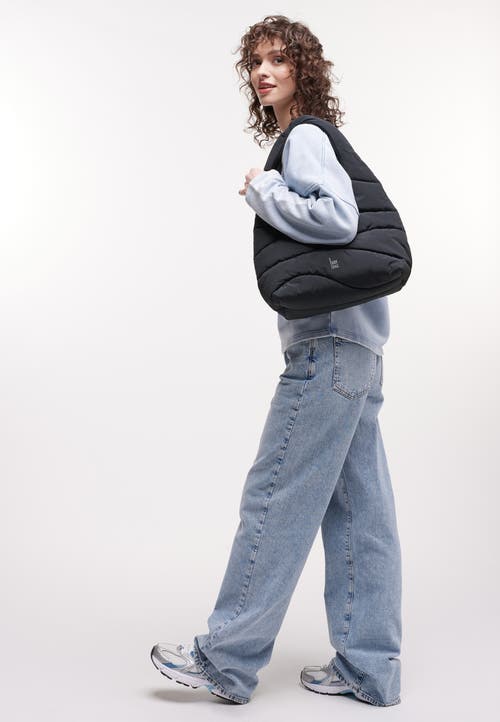 Got Bag Wavy Puffer Recycled Nylon Shoulder Bag In Black