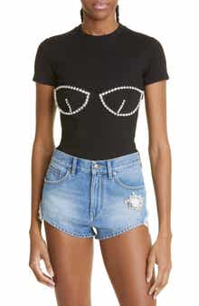 Area Crystal Bustier Cup T-Shirt