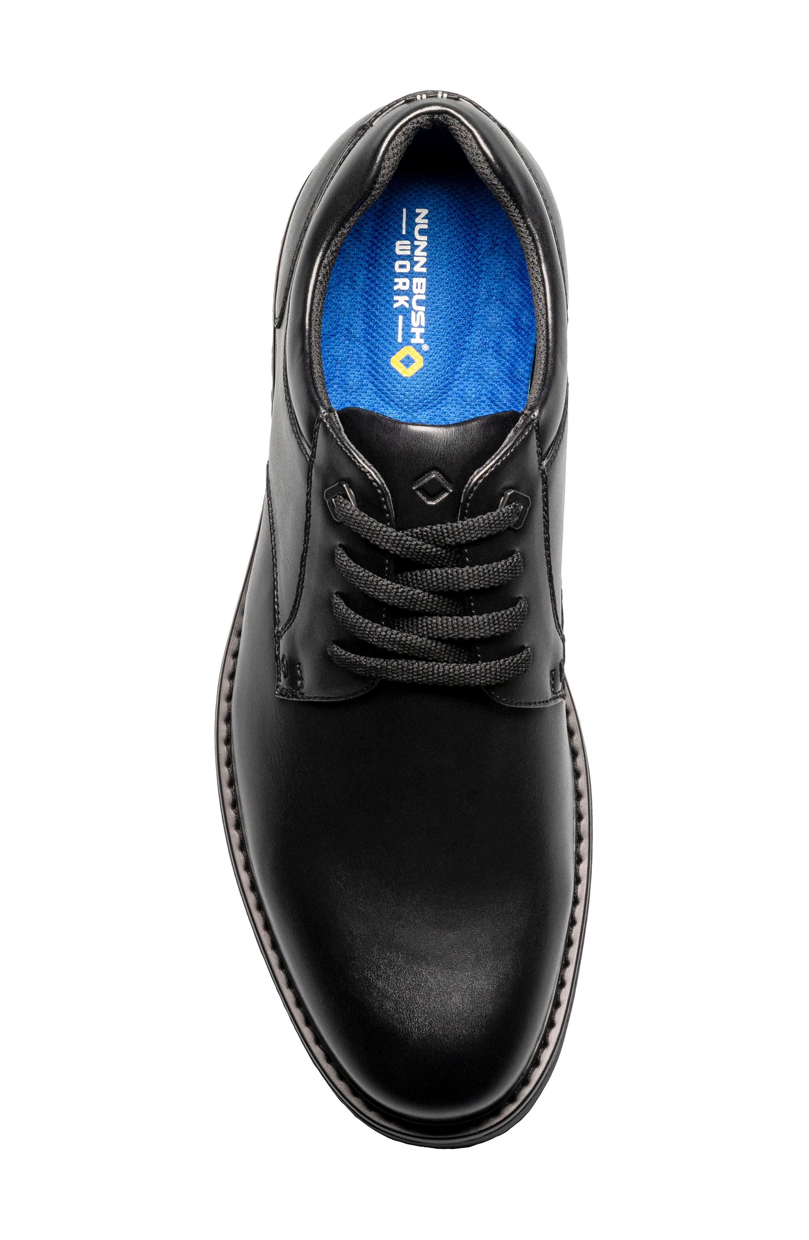 NUNN BUSH Wade Work Slip Resistant Plain Toe Derby - Wide Width Available, Alternate, color, Black