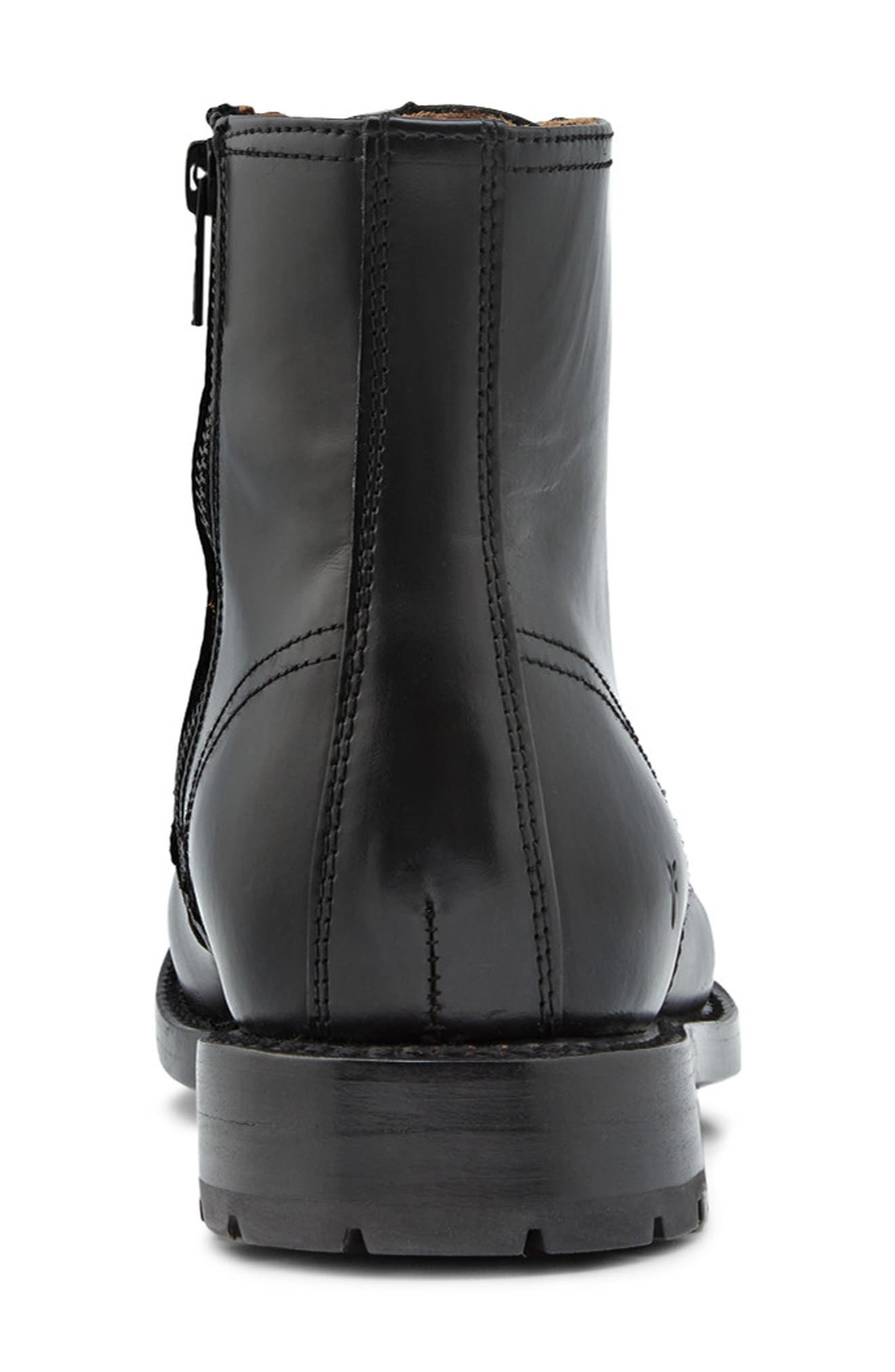 Frye Bowery Lace-Up Boot, Alternate, color, Black