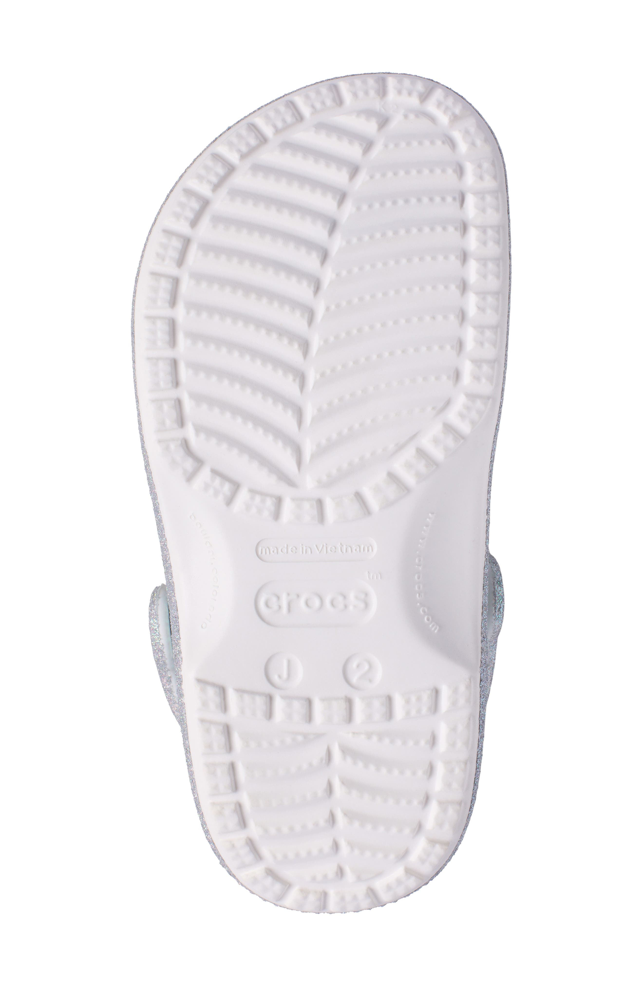 CROCS Kids' Classic Iridescent Glitter Clog, Alternate, color, Whi