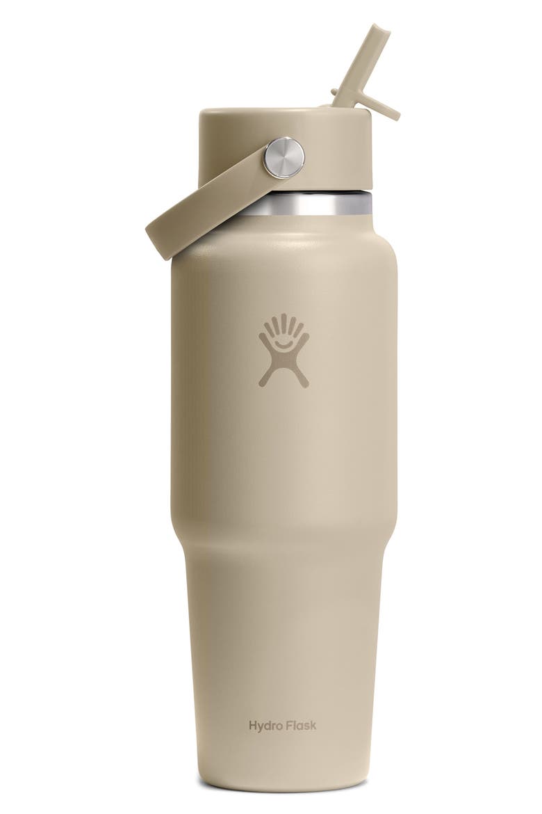 32-Ounce Wide Mouth Travel Bottle with Flex Straw Cap, Main, color, OAT