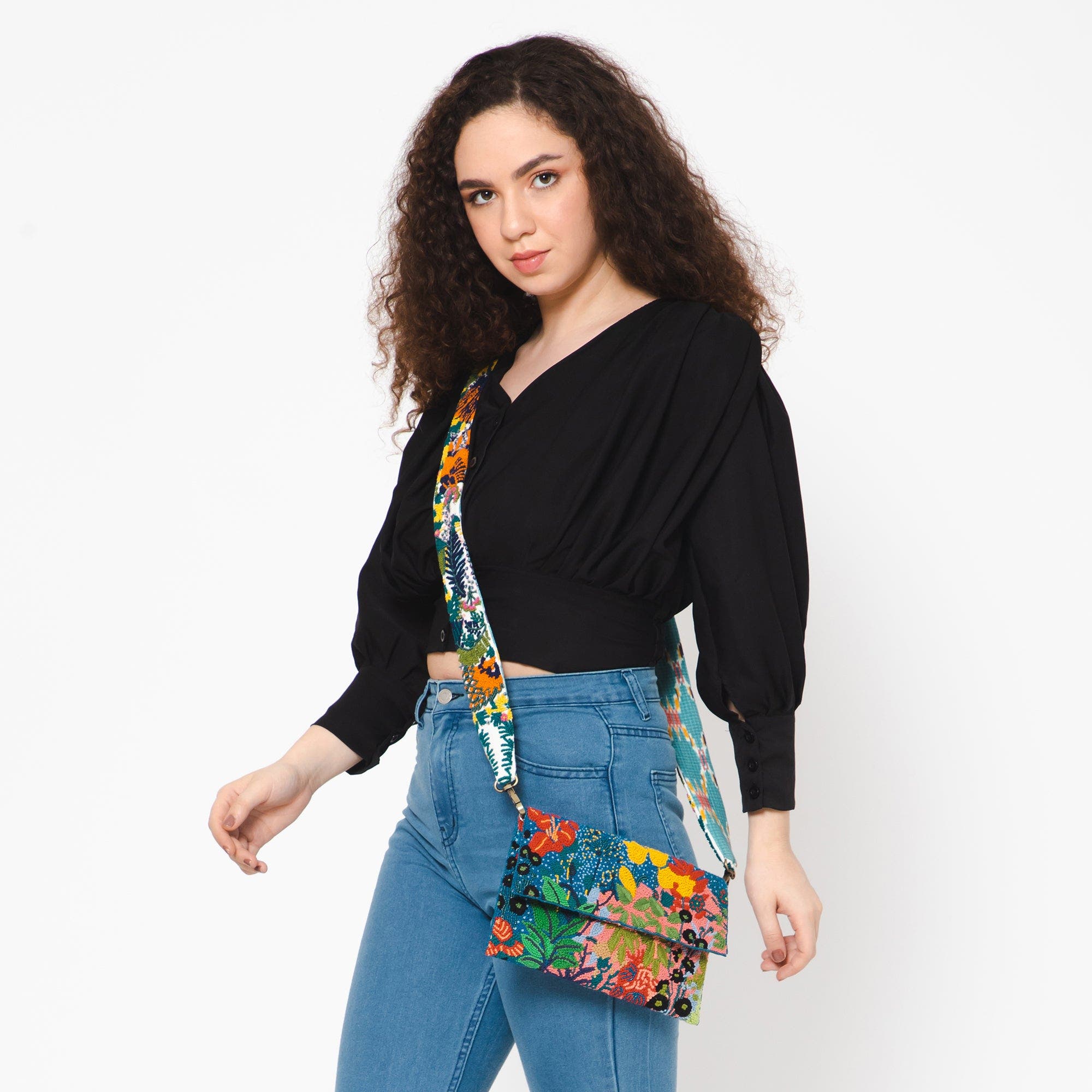 Vismaya Leafy Embroidered Strap, Alternate, color, Ivory