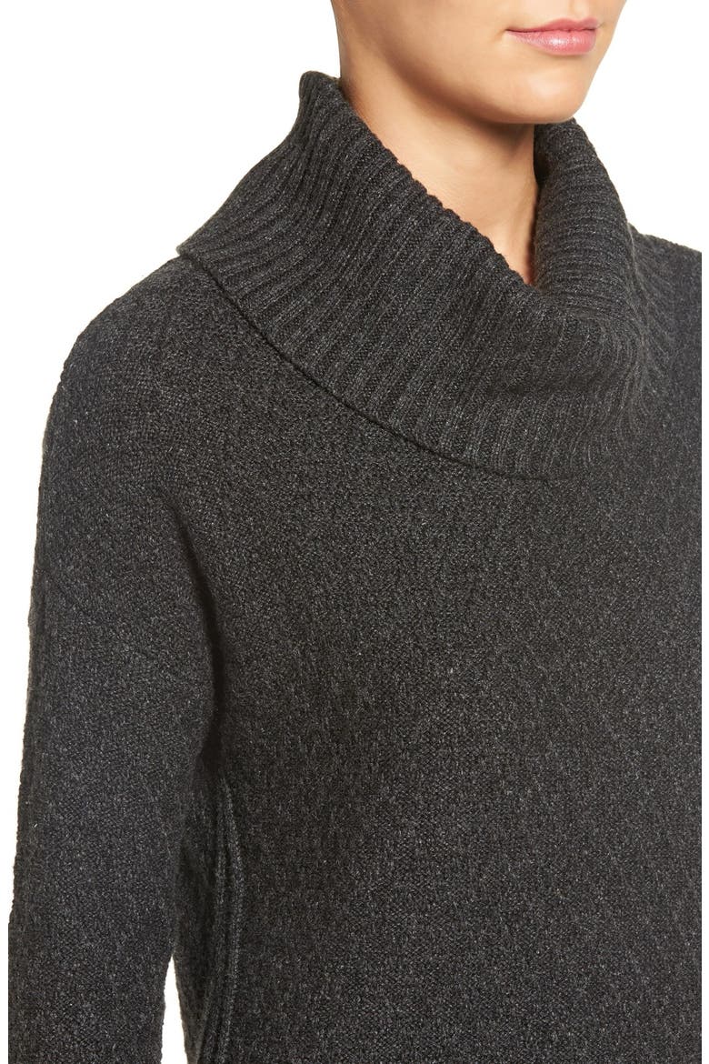 Treasure&Bond Turtleneck Sweater Dress, Alternate, color, GREY DARK CHARCOAL HEATHER